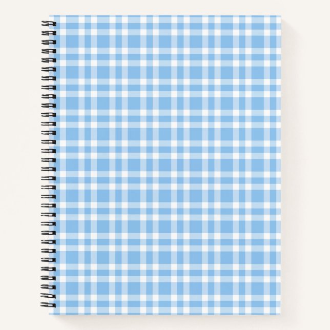 Cuaderno Patrón de Cuadros Azules y Blancos (Anverso)