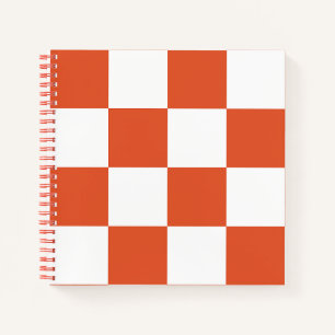 Cuaderno Patrón de cuadros naranja y blanco