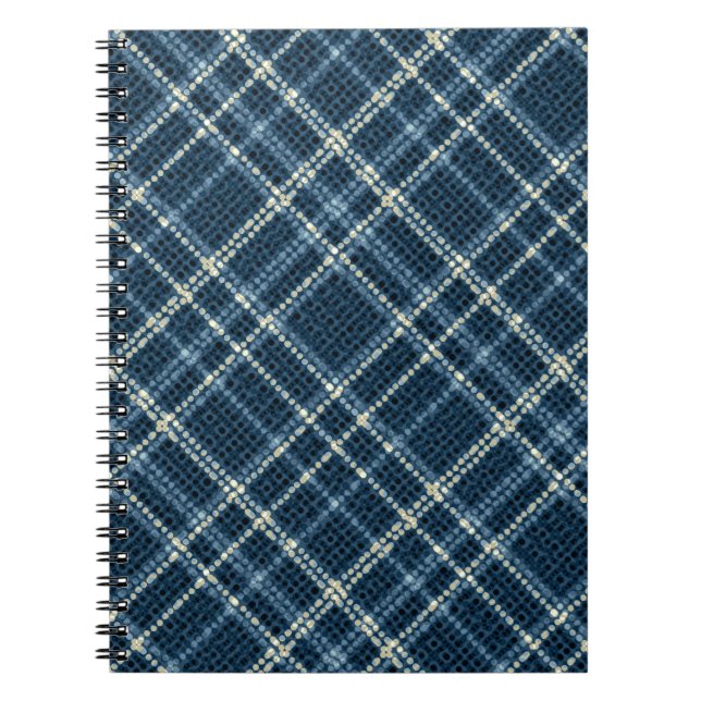 Cuaderno Patrón de cuadros punteado. Gris-azul. (Frente)