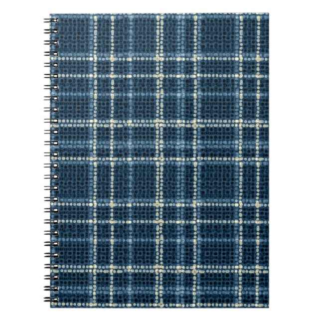 Cuaderno Patrón de cuadros punteados. Gris-azul. (Frente)