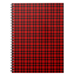 Cuaderno Patrón de Cuadros Rojo Negro