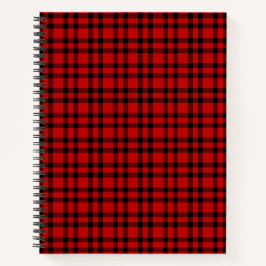 Cuaderno Patrón de Cuadros Rojo y Negro