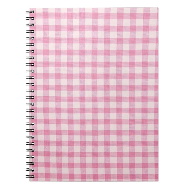 Cuaderno Patrón de cuadros rosa bebé (Frente)