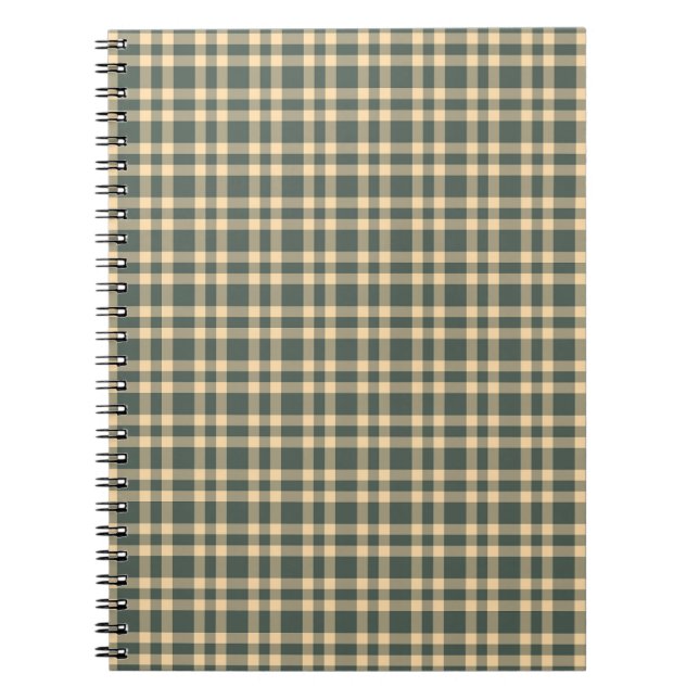 Cuaderno Patrón de Cuadros Verde Amarillo (Frente)