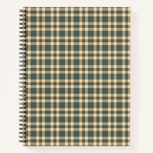 Cuaderno Patrón de Cuadros Verde Amarillo (Anverso)