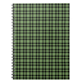 Cuaderno Patrón de Cuadros Verde Negro