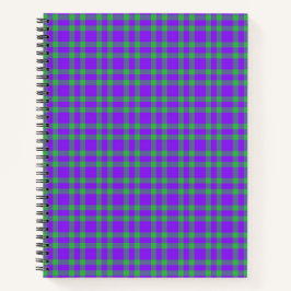 Cuaderno Patrón de Cuadros Verde Púrpura