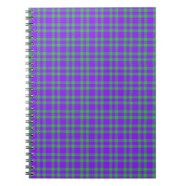 Cuaderno Patrón de Cuadros Verde Púrpura
