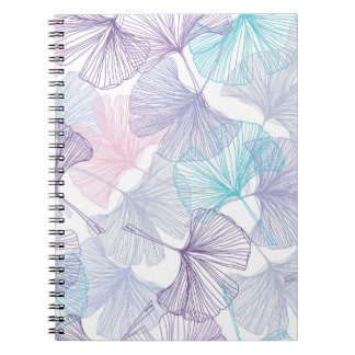 Cuaderno Patrón de cuarzo de Gingko Biloba Rosa