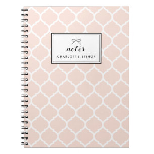 Cuaderno Patrón de cuatrefoil de Rubor personalizado