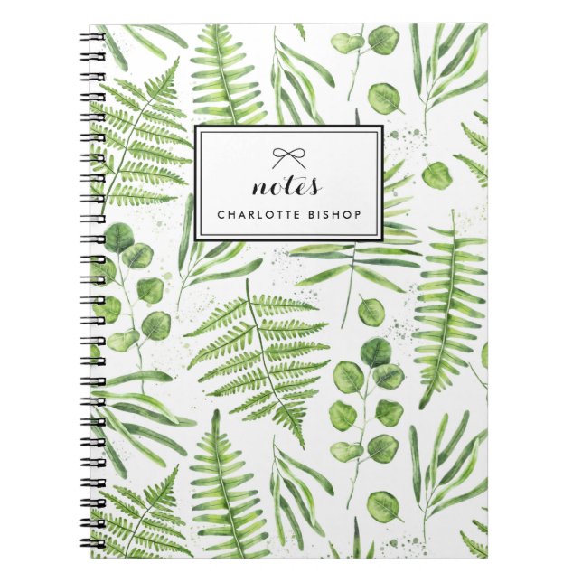 Cuaderno Patrón de cuatricromía y eucalipto (Frente)