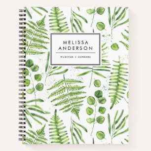 Cuaderno Patrón de cuatricromía y eucalipto