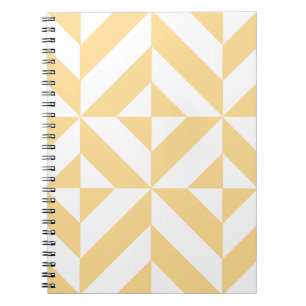 Cuaderno Patrón de cubo de deco geométrico de melón pálido