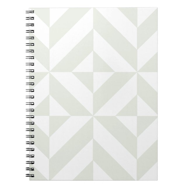 Cuaderno Patrón de cubo de deco geométrico pálido gris (Frente)