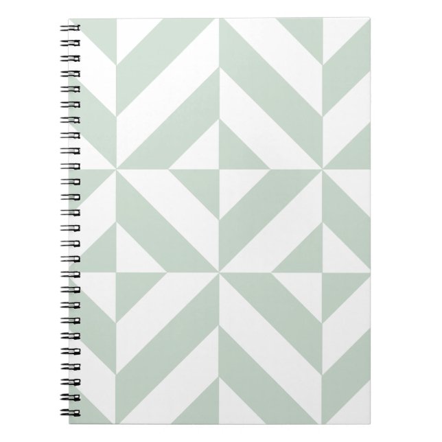 Cuaderno Patrón de cubo de decúbito geométrico Guay Mint (Frente)