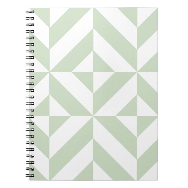 Cuaderno Patrón de cubo de deducción geométrica verde de sa (Frente)