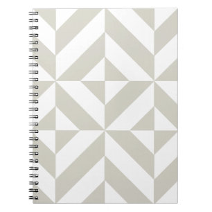 Cuaderno Patrón de cubo geométrico geométrico medio gris
