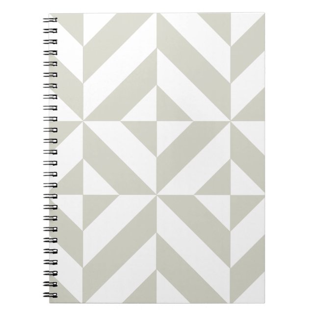 Cuaderno Patrón de cubo geométrico geométrico medio gris (Frente)