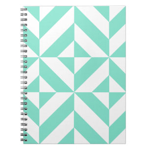 Cuaderno Patrón de cubo geométrico verde de hidrocarburos