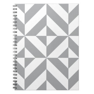 Cuaderno Patrón de cubo geométrico y decenal gris cálido