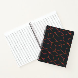 Cuaderno Patrón de cubo vibrante, retro, simple, fresco, mo