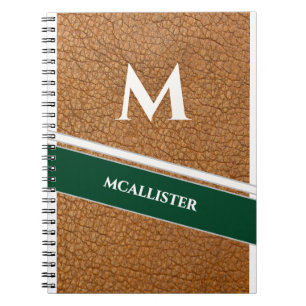 Cuaderno Patrón de cuero personalizado Vintage Clubhouse Mo