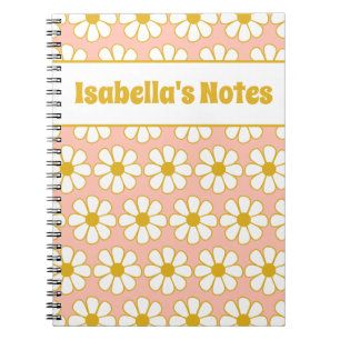 Cuaderno Patrón De Daisy Floral Cute Personalizado No