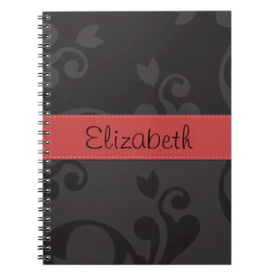 Cuaderno Patrón de Damasco, Damasco gris, tu nombre