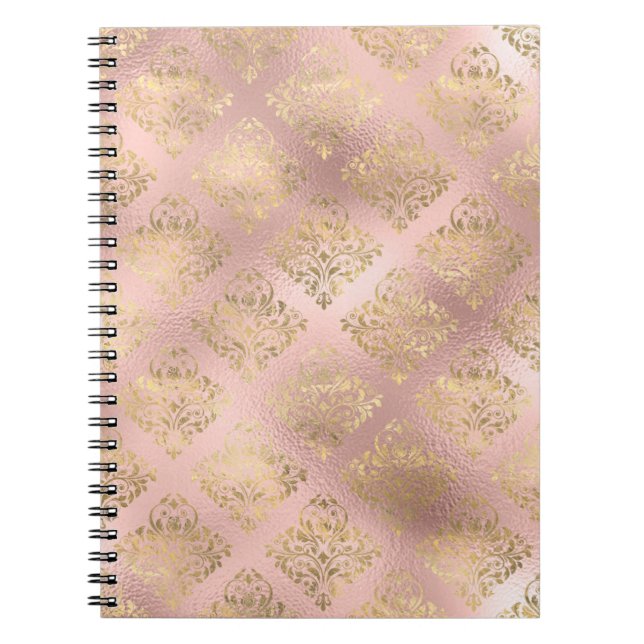 Cuaderno Patrón de Damasco de vidrio de Relieve metalizado  (Frente)