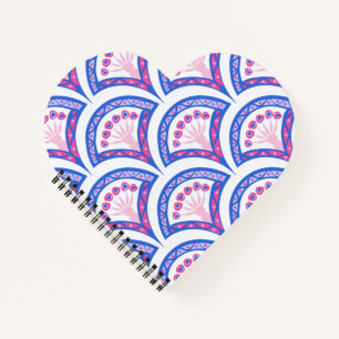 Cuaderno patrón de damasco floral azul