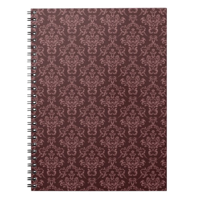 Cuaderno Patrón de Damasco morado oscuro (Frente)