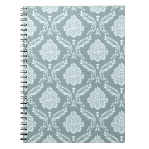 Cuaderno Patrón de Damasco Rococó Azul Huevo de Pato+Verde