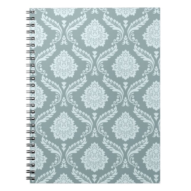 Cuaderno Patrón de Damasco Rococó Azul Huevo de Pato+Verde  (Frente)