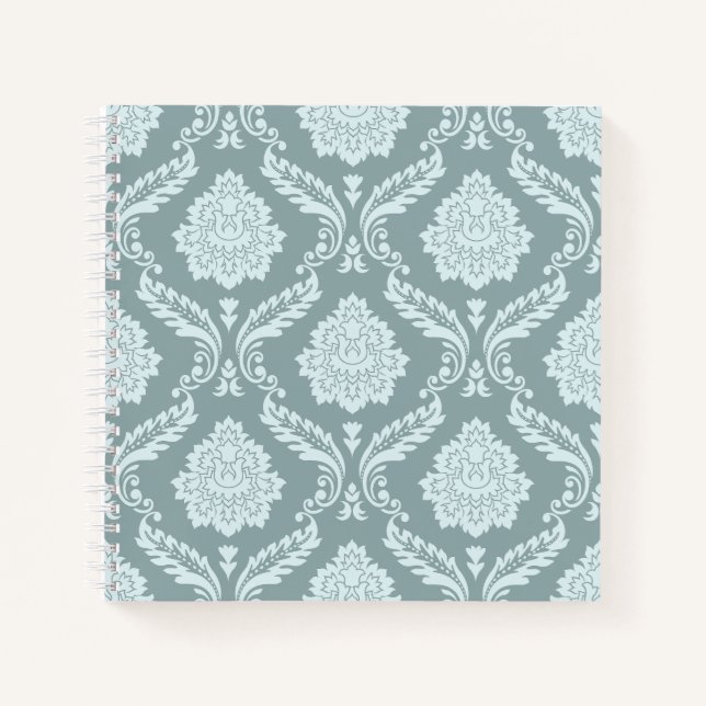 Cuaderno Patrón de Damasco Rococó Azul Huevo de Pato+Verde  (Anverso)