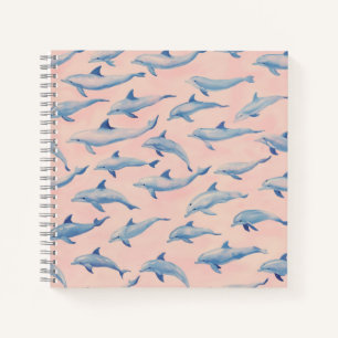 Cuaderno Patrón de delfín acuarela Costa Playa Océano