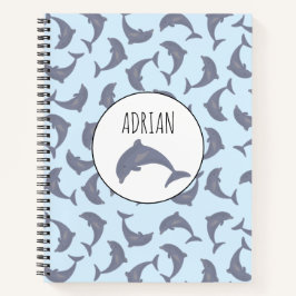 Cuaderno Patrón de delfines en el mar