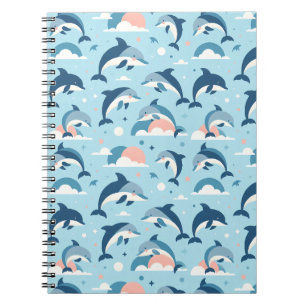 Cuaderno Patrón de delfines lúdicos