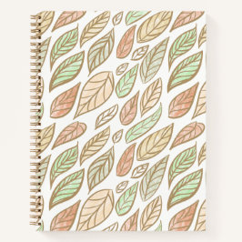 Cuaderno Patrón de deriva de hoja pastel caprichoso 