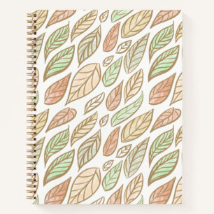 Cuaderno Patrón de deriva de hoja pastel caprichoso 