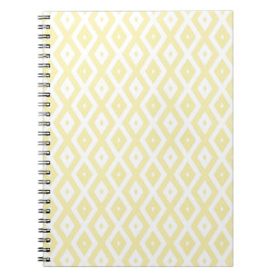 Cuaderno Patrón de diamante amarillo y blanco pálido