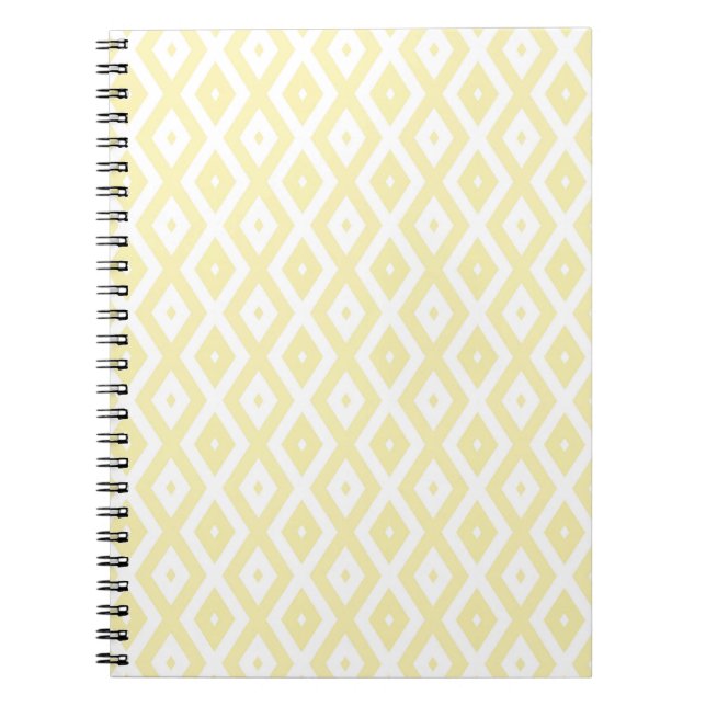 Cuaderno Patrón de diamante amarillo y blanco pálido (Frente)