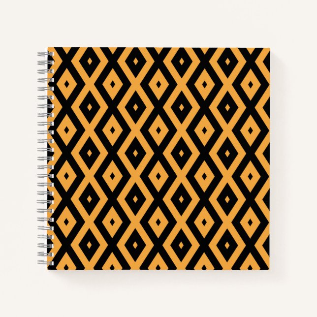 Cuaderno Patrón de diamante amarillo y negro (Anverso)