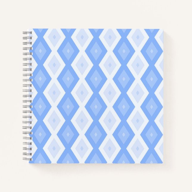 Cuaderno Patrón de diamante azul pálido (Anverso)