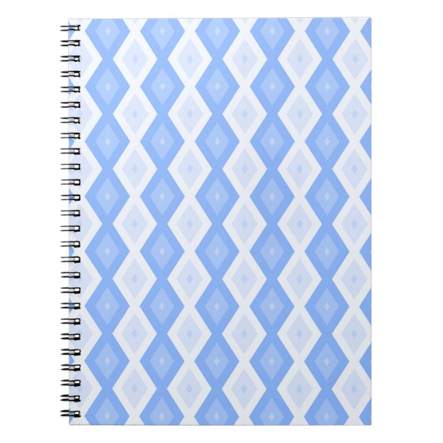Cuaderno Patrón de diamante azul pálido (Frente)