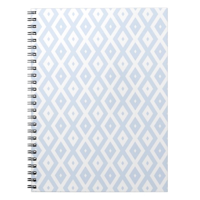 Cuaderno Patrón de diamante blanco y azul pálido (Frente)