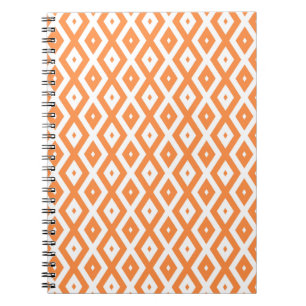 Cuaderno Patrón de diamante blanco y naranja