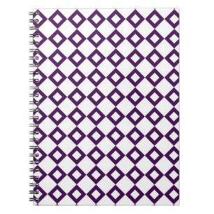 Cuaderno Patrón de diamante blanco y púrpura