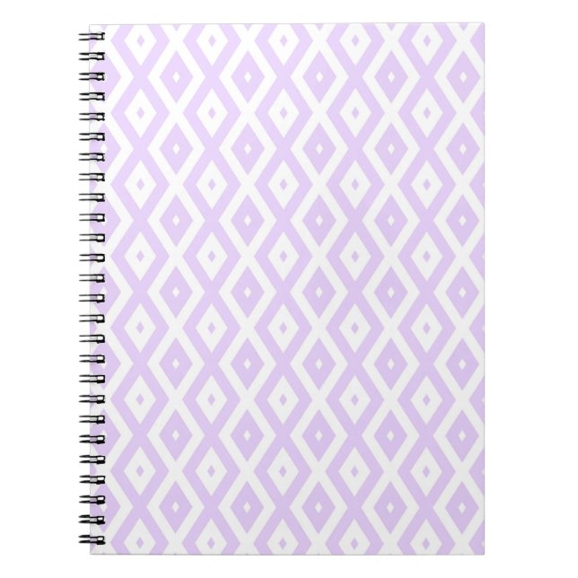Cuaderno Patrón de diamante blanco y púrpura (Frente)