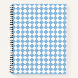Cuaderno Patrón de diamante de cuadros azules y blancos