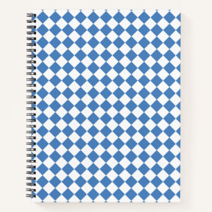 Cuaderno Patrón de diamante de cuadros azules y blancos